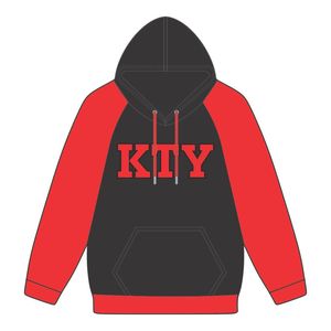 DST Delta Noir Corps Rouge Manches Raglan Pull À Capuche Coton Mélange Grec Sororité Vêtements Divine Nine HBCU Greek Life Clothing - Product Image 2