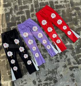 กางเกงวอร์มขาบานสำหรับผู้ชายและผู้หญิงกางเกงผ้าฝ้าย100% พิมพ์ลายแบบกำหนดเอง - Product Image 1