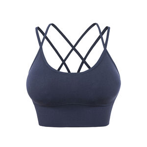 Sujetador deportivo para mujer Yoga de talla grande sin espalda crop top fitness Running Sujetador de Yoga a prueba de golpes Hueco Extraíble Copas Yoga Sujetador deportivo - Product Image 6