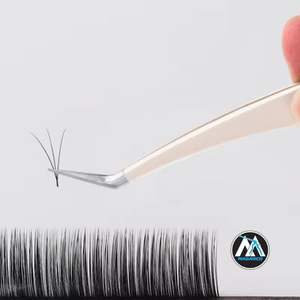 Pinzas de pestañas de Punta inclinada de 90 grados con logotipo personalizado de acero inoxidable, volumen de pestañas, punta de fibra con agarre de diamante, pinzas para pestañas - Product Image 5