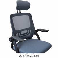 Chaise de bureau moderne grise en maille, hauteur réglable, siège rembourré, base à roulettes en nylon pour bureaux de personnel, espaces de travail à domicile et de bureau