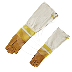 Guantes de Apicultura Resistentes a Picaduras, Gruesos, de Piel de Oveja Amarilla, Extendidos y Transpirables - Product Image 1