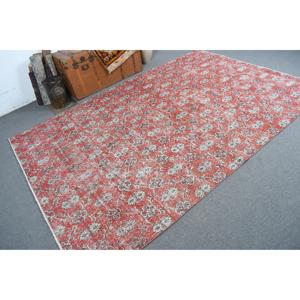 Tapis turc 6,2 x 9,1 pieds, tapis persan vintage en laine rouge - Product Image 1