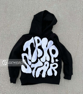Sudaderas con Capucha para Hombre, Estilo Urbano, con Apliques Bordados Personalizados, Efecto Desgastado, Lavado al Sol, 100% Algodón, Felpa Francesa Gruesa, para Invierno - Product Image 6