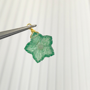 Hot Selling 925 <b>Sterling</b> <b>Silver</b> Fine Pendants Hand Carved Flower Green Aventurine Gold Plated <b>Wire</b> Wrapped Pendants - Product Image 2