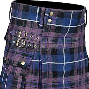 Exclusivo para hombre hecho a mano Clan Tartan Kilt Premium artesanía de alta calidad ocho yardas plisados correas de cuero ajustables personalizadas - Product Image 5