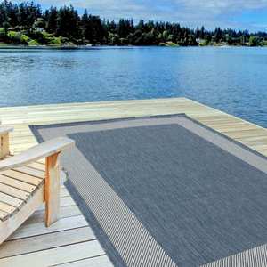 Netline Home Ecology Reversible <b>Outdoor</b> <b>Rug</b>-Blue Machine Made Polypropylene Travel Carpet - Product Image 6