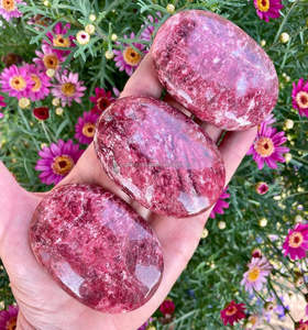 Pierre de palmier en thulite de haute qualité naturelle, cristal semi-précieux, sphère pour la guérison par le reiki, la méditation, le feng shui, rose, Inde - Product Image 6