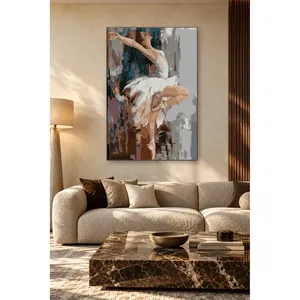 Impression sur toile de la danseuse texturée avec couteau à palette Fida - Product Image 3