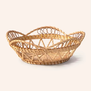 Cuenco de mimbre con borde de concha marina Decoración de presentación de comida natural Productos vietnamitas al por mayor ecológicos - Product Image 1