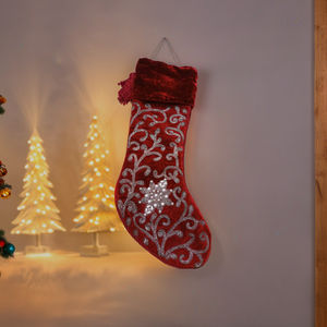 Medias bordadas de terciopelo festivo hechas a mano decoración colgante de Navidad terciopelo suave decoración del hogar medias de Navidad - Product Image 2