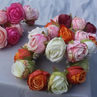 Gajra Bunga Mawar Buatan Tangan untuk Wanita, Gelang Tangan/Korsase Bunga/Gelang Floral untuk Nikah, Mehndi & Pakaian Pesta