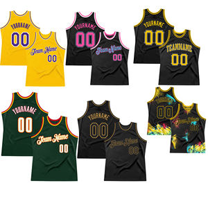 OEM venta al por mayor de sublimación personalizada impresión transpirable 100% poliéster sin mangas Unisex adulto baloncesto Jersey de alta calidad - Product Image 1