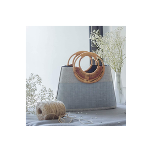 Bolso de Mano de Mimbre de Ratán Clásico Único de Alta Calidad con Asa y Color Personalizados, Forma Redonda para Mujer, Artesanía, Origen Vietnam - Product Image 6