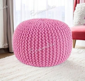 Puf de calidad superior hecho a mano y cosido a mano, pufs otomanos redondos de ganchillo para reposapiés, reposapiés, consola con incrustaciones de hueso Otomano - Product Image 2