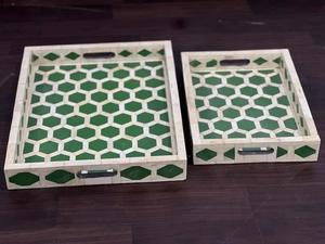 Bandeja de Servir con Incrustaciones de Hueso para Restaurante y Hogar, Bandeja Decorativa de Alta Calidad con Incrustaciones de Hueso, Producto Pulido a Mano - Product Image 5