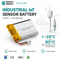 Haute température 85 ℃   Batterie LiPo 3.7V 400mAh pour capteur industriel, localisateur GPS, caméra embarquée, longue autonomie, vente en gros
