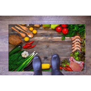 Tapis imprimé vibrant : Tapis de cuisine moderne, coloré et personnalisé, tapis doux non tissé - Product Image 5