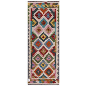 Alfombra Kilim de Maimana, Afganistán, 201 x 78 cm, Alfombras y Juegos de Alfombras - Product Image 1