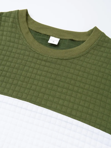 เสื้อสเวตเตอร์แบบบล็อกสามสีสุดอินเทรนด์สำหรับผู้ชายดีไซน์คลาสสิกพร้อมเสื้อสวมหัวคอกลมสำหรับฤดูใบไม้ร่วงและฤดูหนาว - Product Image 4