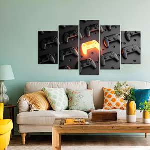 Lienzo Impreso Decorativo: Control de Videojuegos 3D para Decoración de Habitación Gamer, SET DE 5 CANVASES SURTIDOS - Product Image 1