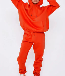 ชุดวอร์ม2ชิ้นสำหรับผู้หญิงโอเวอร์ไซส์ชุดวอร์มขนแกะพิมพ์ลายแบบกำหนดเองชุดวอร์มแฟชั่นแบบสวมหัวสไตล์ล่าสุดสำหรับผู้หญิง - Product Image 2