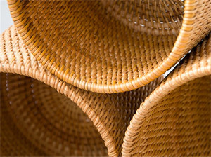 Ensemble fait à la main de 3 paniers de rangement tissés en rotin rond boîtes d'organisation durables avec décor à la maison Style Super vente du Vietnam - Product Image 3