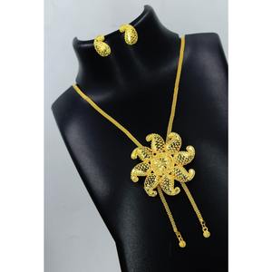 Necklace With Earrings <b>Jewellery</b> Set Goldplated Pure <b>Brass</b> High Quality Uae Dubai Necklace Design Necklace <b>Jewellery</b> Set - Product Image 3