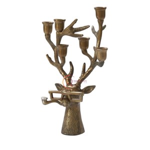 Haute Qualité De Luxe Or Table Décoration Bougie Pot À La Main En Laiton De Mariage Candélabres Centres De Table Unique 6 Bras Chandelier - Product Image 1