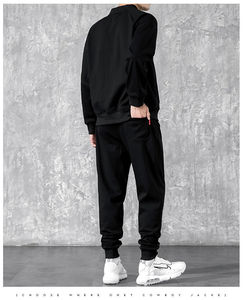 Premium Quality Custom Cotton Sports Plus Size Men's Jogger Sweatsuit Gym Plain Terry Jogging Hoodies Tracksuits <b>Apparel</b> Set - Product Image 4