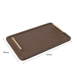 Gỗ <span class=keywords><strong>Tray</strong></span> Set phục vụ MDF bằng gỗ phục vụ khay với xử lý khâu da <span class=keywords><strong>Tray</strong></span> với vòng kim loại xử lý với Saber giấy chứng nhận - Product Image 6