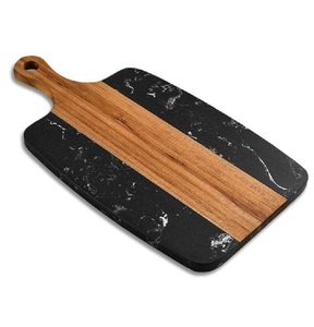 Planche à découper en bois et marbre de forme ronde avec logo personnalisé Planche à découper au design élégant Trancheuse à fromage à prix compétitif - Product Image 1