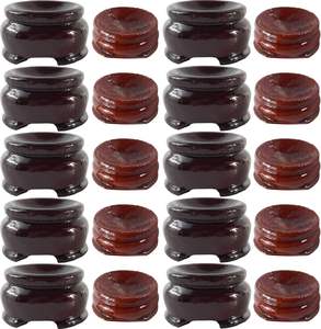 20pcs boule de cristal rouge foncé globe pierre présentoir 2 tailles outils d'oeufs en métal avec support de base - Product Image 6