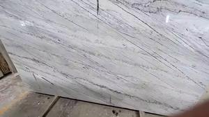 Finition extérieure polie par marbre blanc linéaire robuste de pierre naturelle Large gamme de couleurs calorifuges pour des dessus de table de projets de construction - Product Image 5