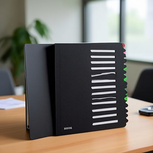 Leitz Deskorganizer Multicolored 24 Compartments Black Color Filing <b>Folder</b> DIN <b>A4</b> 350g/m Marble Patterned Cardboard Color Black - Product Image 3