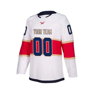 Maillot de hockey sur glace FLEX FIT ENTERPRISES 100% polyester, taille adulte, vêtements d'entraînement, couleurs personnalisées blanc/bleu ciel/jaune, tissu 120g - Product Image 4