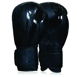 Großhandel Hochwertige schwarze 12oz Box handschuhe Adult Professional Schnürung Gewinner Leder Custom Logo Box handschuhe