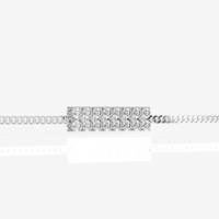 Pulsera de Plata de Ley Brillante para Hombre, Elegante Brazalete de Moissanita