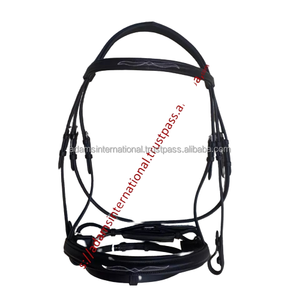 Brida de caballo de cuero Premium de alta calidad, con banda de cristal en forma de V, venta al por mayor ecuestre, fabricante Adam internacional - Product Image 2