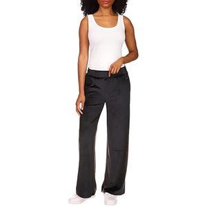 Pantaloni Neri in Velluto a Gamba Dritta da Donna Michael Kors, Traspiranti, Stile Casual, Vita Media Elastica, Effetto Stropicciato, per Taglia Media - Product Image 1