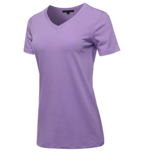 Venta caliente camiseta de las mujeres de color sólido camisas casuales de manga corta 100% algodón camisa de gran tamaño para las mujeres - Product Image 2
