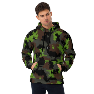 Sweat à capuche en polaire camouflage pour homme, coupe classique, respirant, design brodé, doublure unie, 100% coton, automne - Product Image 5