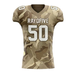 เสื้อฟุตบอลอเมริกันแบบทีมสั่งทำพิเศษ ผ้าตาข่าย แขนสั้น แห้งเร็ว ระบายอากาศดี มีจำนวนสั่งขั้นต่ำน้อย พร้อมอุปกรณ์เสริมสำหรับชุดยูนิฟอร์ม - Product Image 3