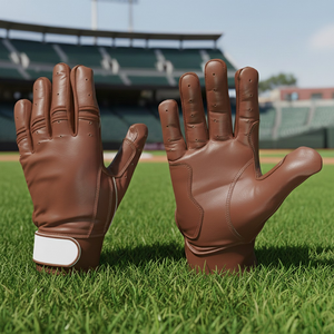 Gants de frappe de baseball en cuir de vache véritable, cuir de cabretta professionnel, paume respirante, logo personnalisé, gants de softball OEM - Product Image 3
