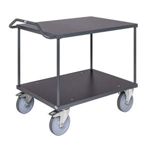 Dark Gray Ergonomic KM337-3B-Ergo <b>Table</b> Trolley <b>with</b> Four-<b>Wheel</b> for Industrial Usage - Product Image 1