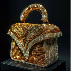 Bolso de mano transparente con detalles en oro rosa. Glamour moderno disponible a precios de mayoreo. - Product Image 3