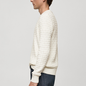 เสื้อสเวตเตอร์คอกลมของผู้ชายเสื้อถักแขนยาวปักโลโก้ตามสั่งผลิตได้ตาม2025 - Product Image 4