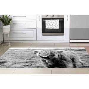 Alfombra de Vaca Highland: Alfombra Decorativa con Diseño de Animal Impreso en 3D, Alfombra de Chenilla - Product Image 2