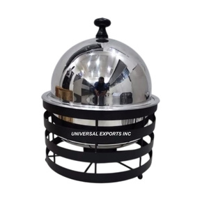 Calentador de alimentos de metal, cazuela de diseñador hecha a mano decorativa para boda, forma redonda, olla caliente de metal de lujo - Product Image 5