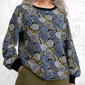 Sweat-shirt en coton pour femmes en multi Sweat-shirt ras du cou à manches longues en coton coréen Sweat-shirt de qualité supérieure MS-SS-1139 - Product Image 1